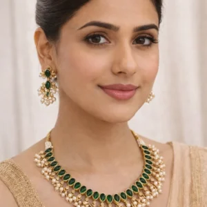 Zehra Emerald Pearl Elegance Set ✨