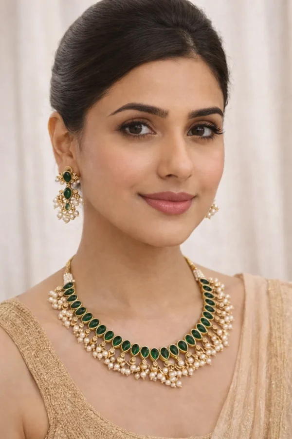 Zehra Emerald Pearl Elegance Set ✨