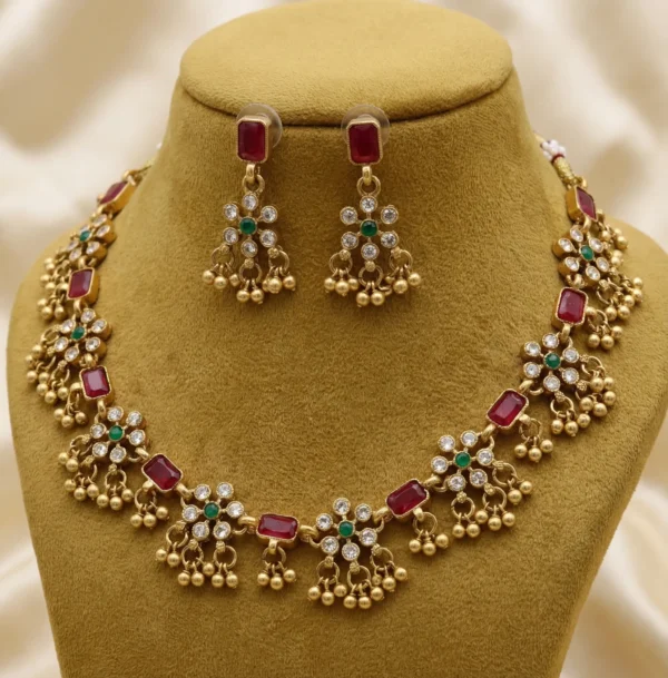 Rajwada Ruby Pearl Necklace Set 👑✨